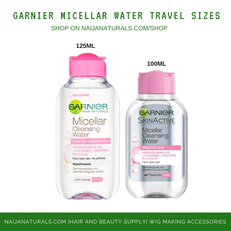garnier micellar water sizes